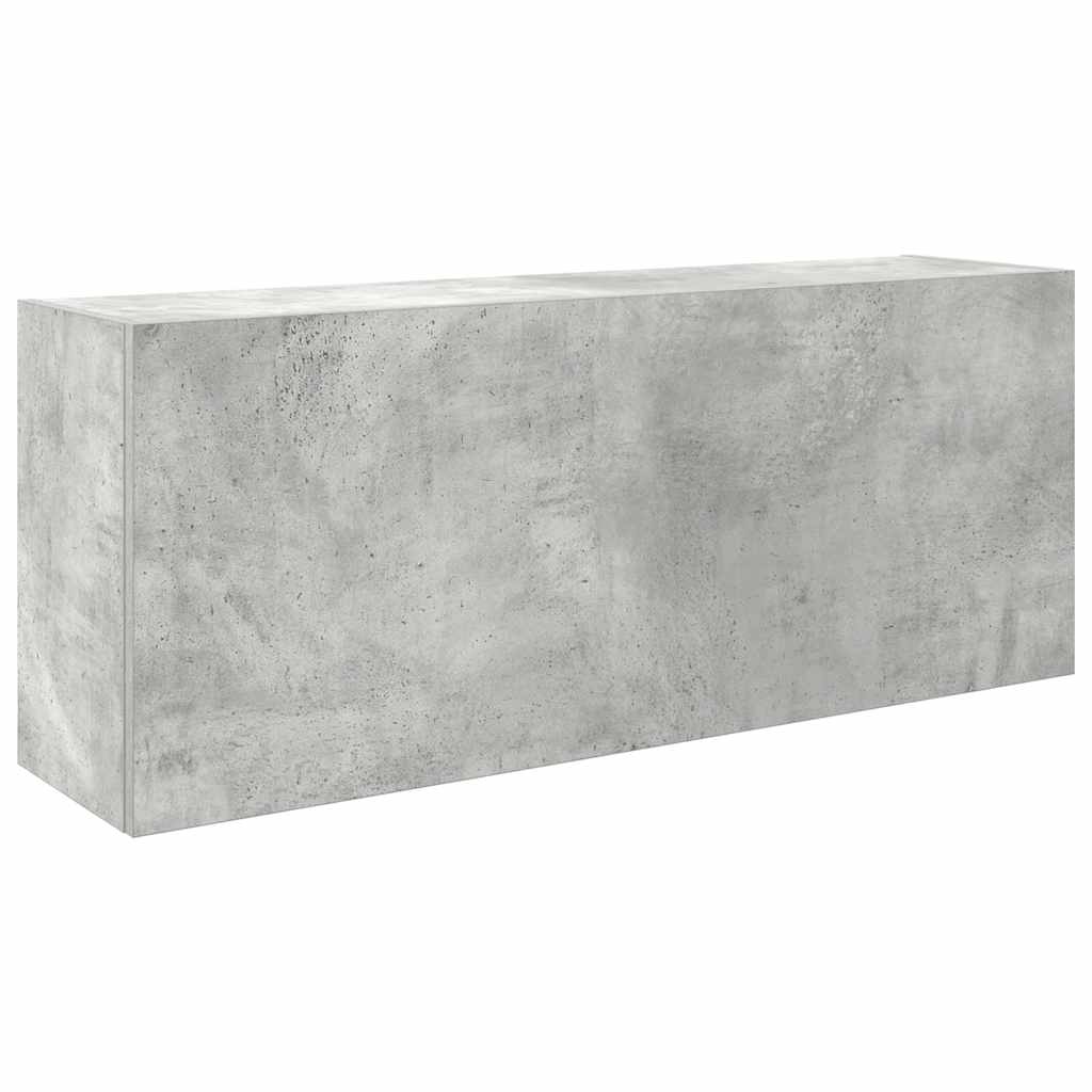 Bathroom Wall Cabinet 100x25x40 cm Engineered Wood Height 40 cm Width 100 cm Concrete grey