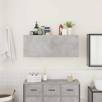 Bathroom Wall Cabinet 100x25x40 cm Engineered Wood Height 40 cm Width 100 cm Concrete grey