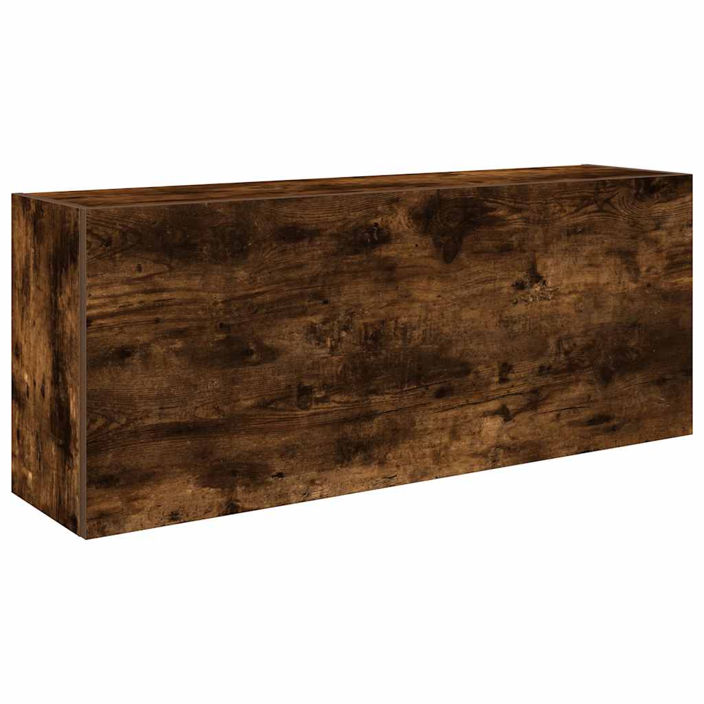 vidaXL Bathroom Wall Cabinet Smoked Oak 100x25x40 cm Engineered Wood 2