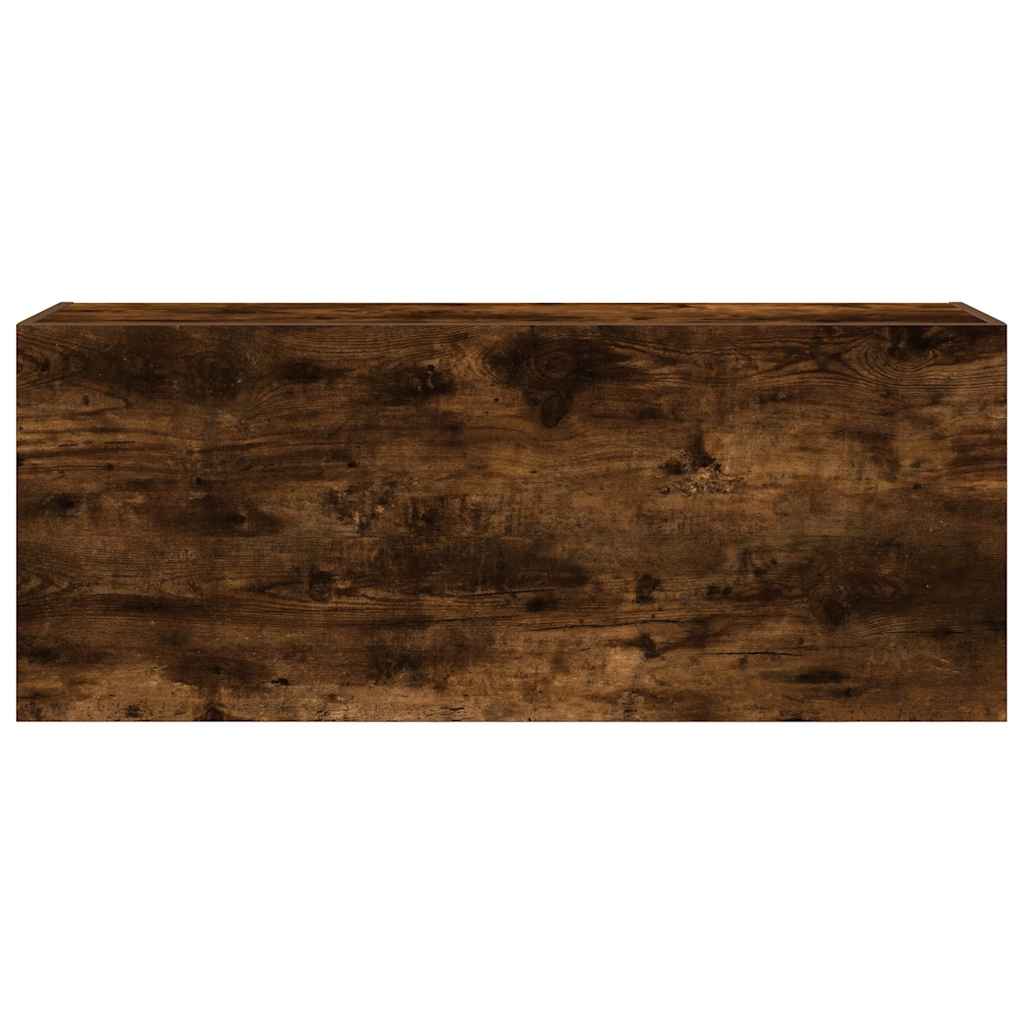 vidaXL Bathroom Wall Cabinet Smoked Oak 100x25x40 cm Engineered Wood 5
