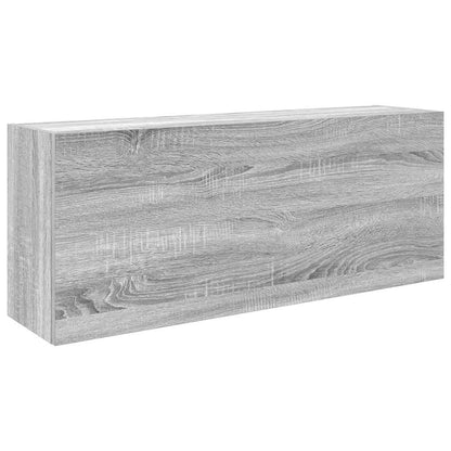 Bathroom Wall Cabinet 100x25x40 cm Engineered Wood Height 40 cm Width 100 cm Grey sonoma