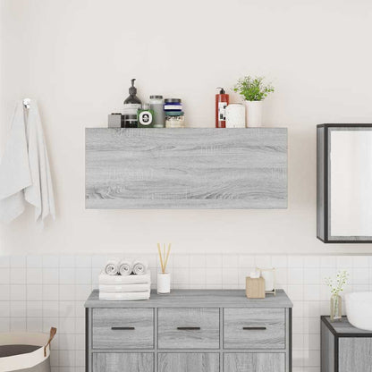 Bathroom Wall Cabinet 100x25x40 cm Engineered Wood Height 40 cm Width 100 cm Grey sonoma