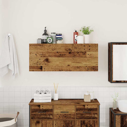 vidaXL Bathroom Wall Cabinet Old Wood 100x25x40 cm Engineered Wood 3
