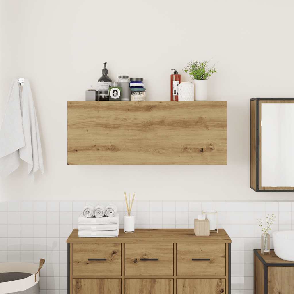 Bathroom Wall Cabinet 100x25x40 cm Engineered Wood Height 40 cm Width 100 cm Artisan oak