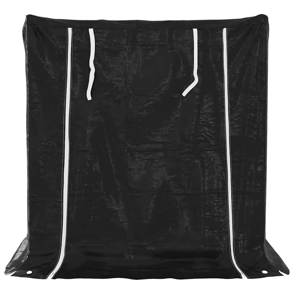 vidaxL Firewood Rack with Rain Cover 100.5x100.5x110.5 cm Galvanised Steel 4