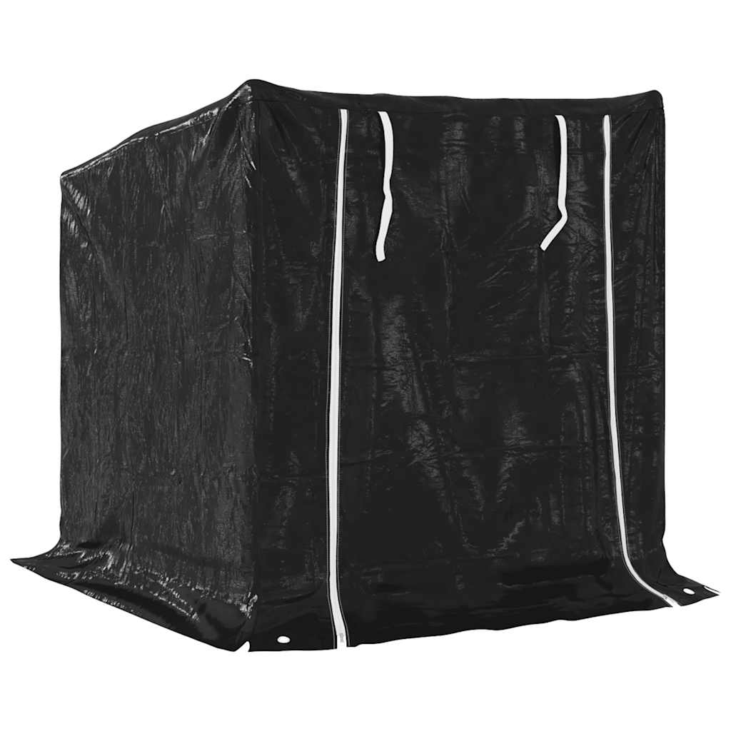 vidaxL Firewood Rack with Rain Cover 100.5x100.5x110.5 cm Galvanised Steel 5
