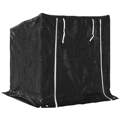 vidaxL Firewood Rack with Rain Cover 100.5x100.5x110.5 cm Galvanised Steel 5
