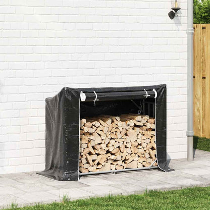 vidaxL Firewood Rack with Rain Cover 151x60.5x110.5 cm Galvanised Steel 3