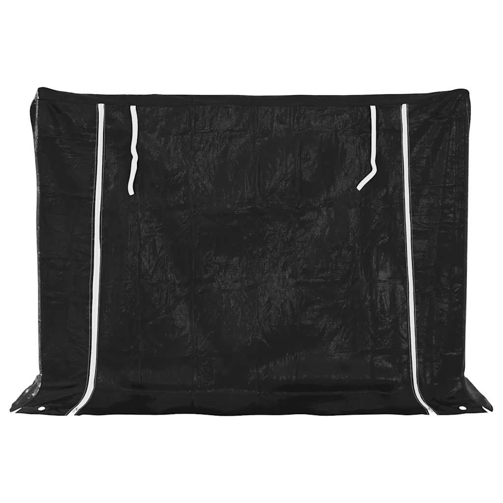 vidaxL Firewood Rack with Rain Cover 151x60.5x110.5 cm Galvanised Steel 4