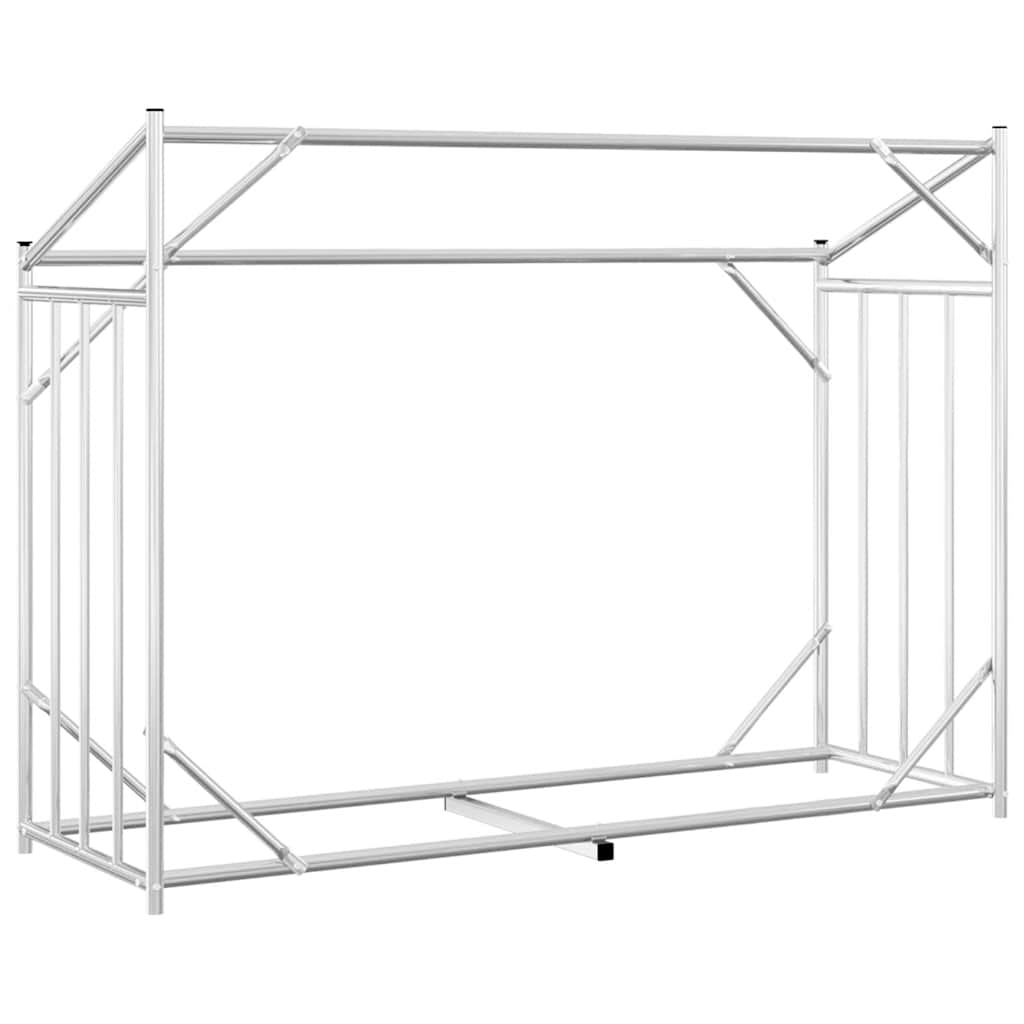 vidaxL Firewood Rack with Rain Cover 151x60.5x110.5 cm Galvanised Steel 6