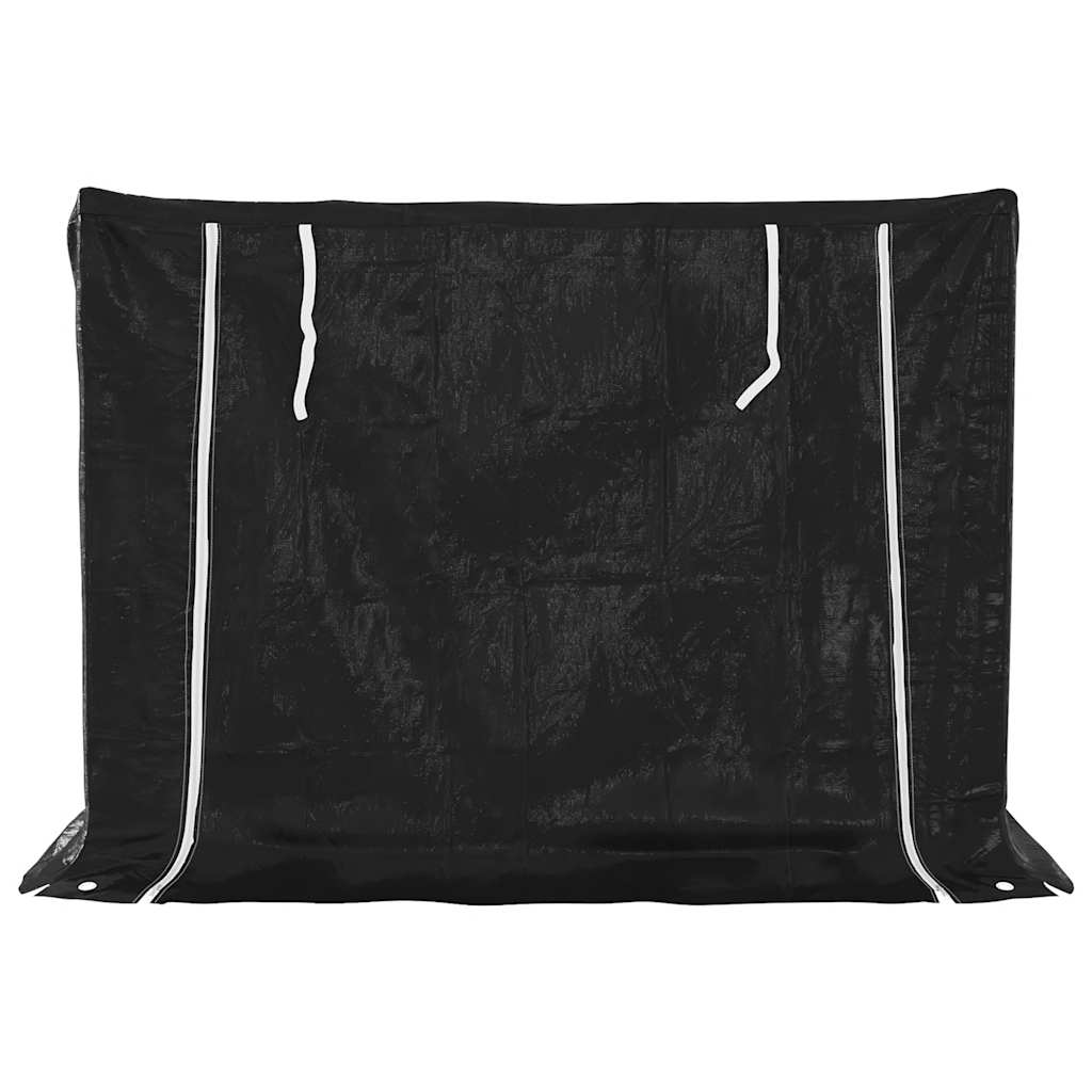vidaxL Firewood Rack with Rain Cover 151x80.5x110.5 cm Galvanised Steel 4