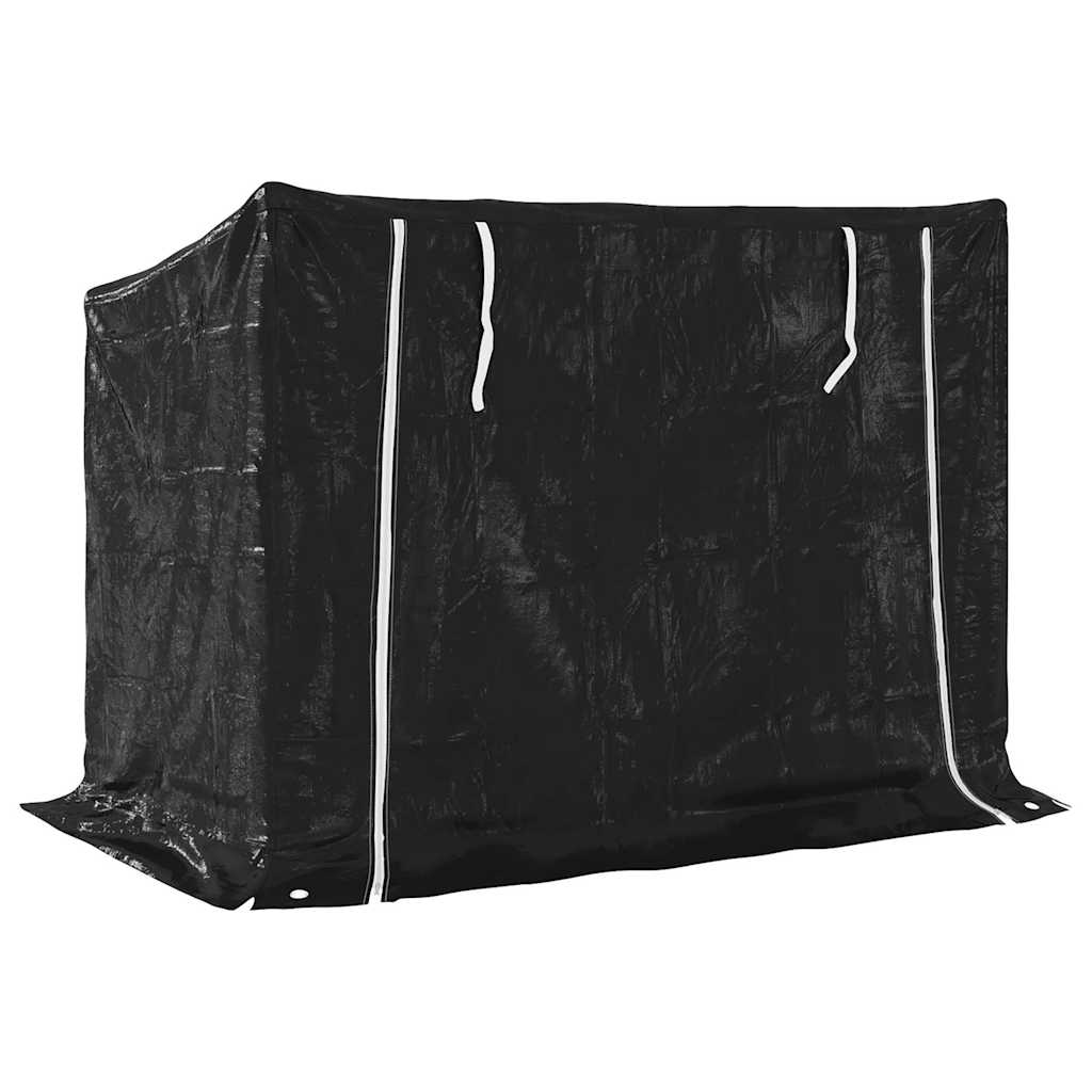 vidaxL Firewood Rack with Rain Cover 151x80.5x110.5 cm Galvanised Steel 5