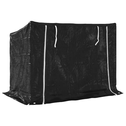 vidaxL Firewood Rack with Rain Cover 151x80.5x110.5 cm Galvanised Steel 5