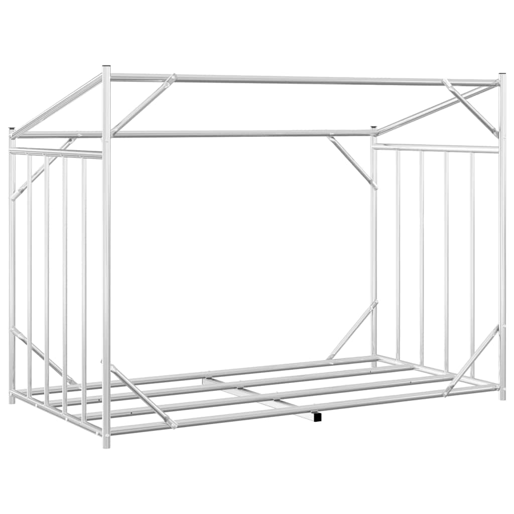 vidaxL Firewood Rack with Rain Cover 151x80.5x110.5 cm Galvanised Steel 6