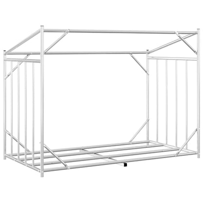 vidaxL Firewood Rack with Rain Cover 151x80.5x110.5 cm Galvanised Steel 6