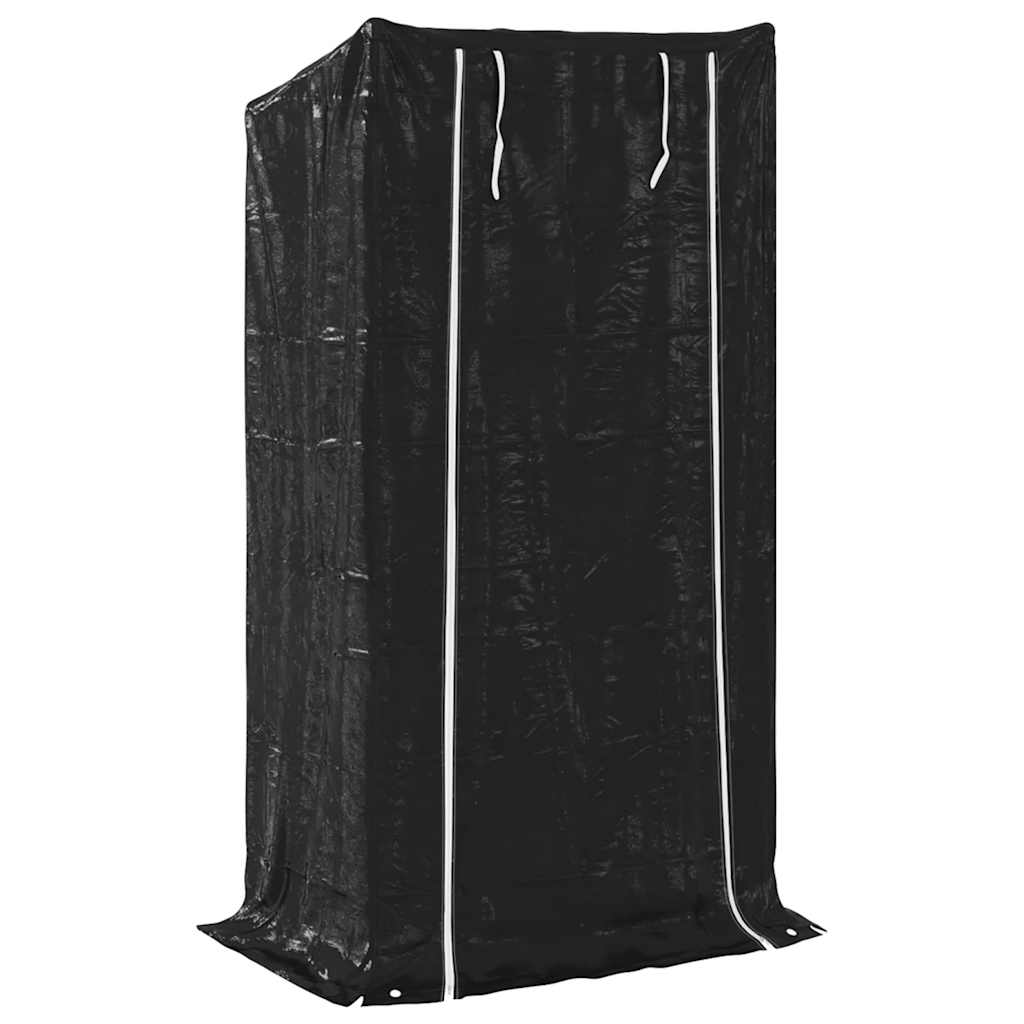 vidaxL Firewood Rack with Rain Cover 100x40x200 cm Galvanised Steel 5