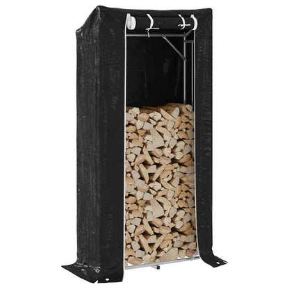 vidaxL Firewood Rack with Rain Cover 100x40x200 cm Galvanised Steel 1