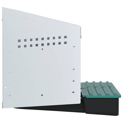 vidaXL Chicken Nesting Box 2 Compartments Wall-Mounted Galvanised Steel 6
