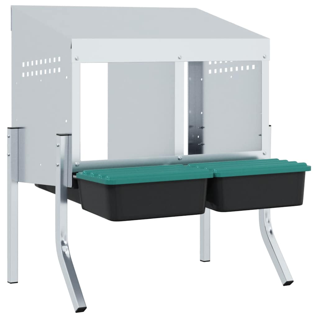 Chicken Nesting Box 1 Compartment with Legs Galvanised Steel 57 x 50 x 63/68 cm