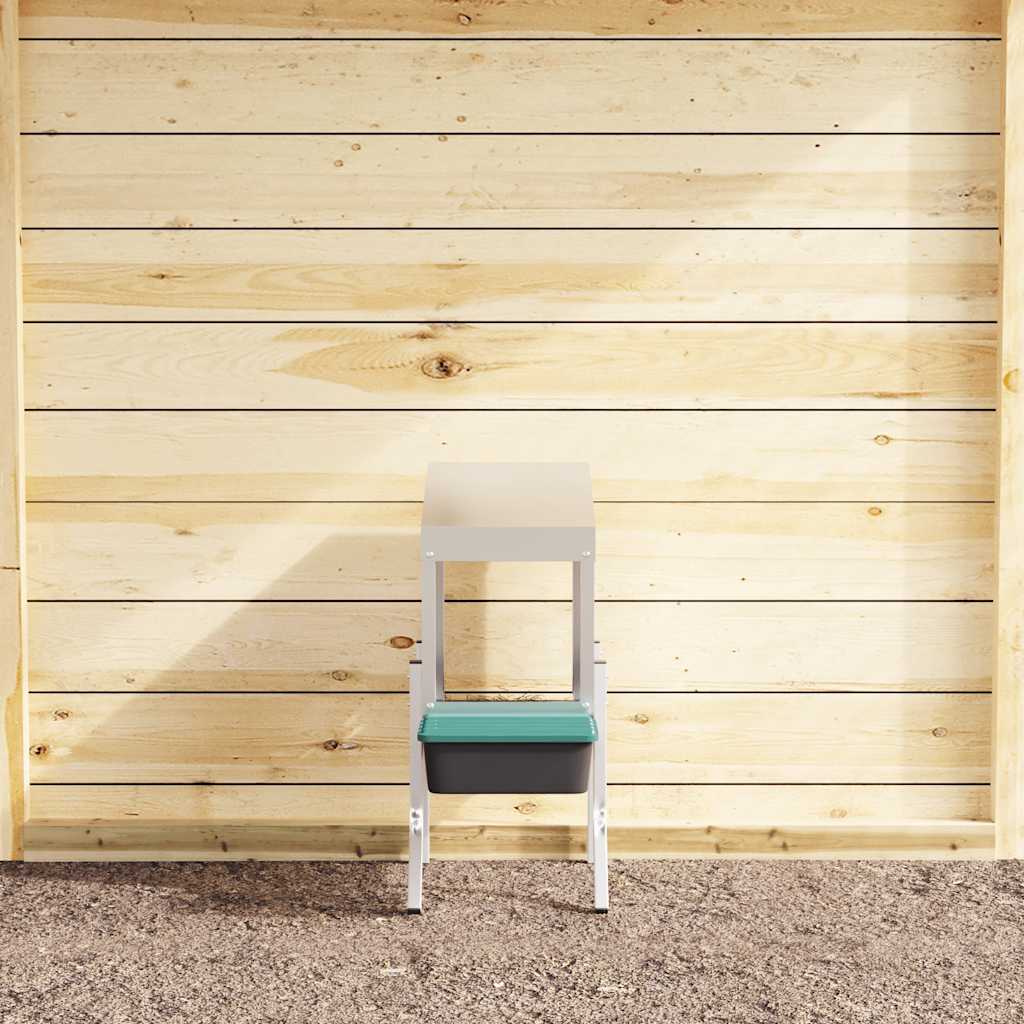 Chicken Nesting Box 1 Compartment with Legs Galvanised Steel 57 x 50 x 63/68 cm