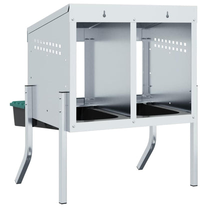 Chicken Nesting Box 1 Compartment with Legs Galvanised Steel 57 x 50 x 63/68 cm