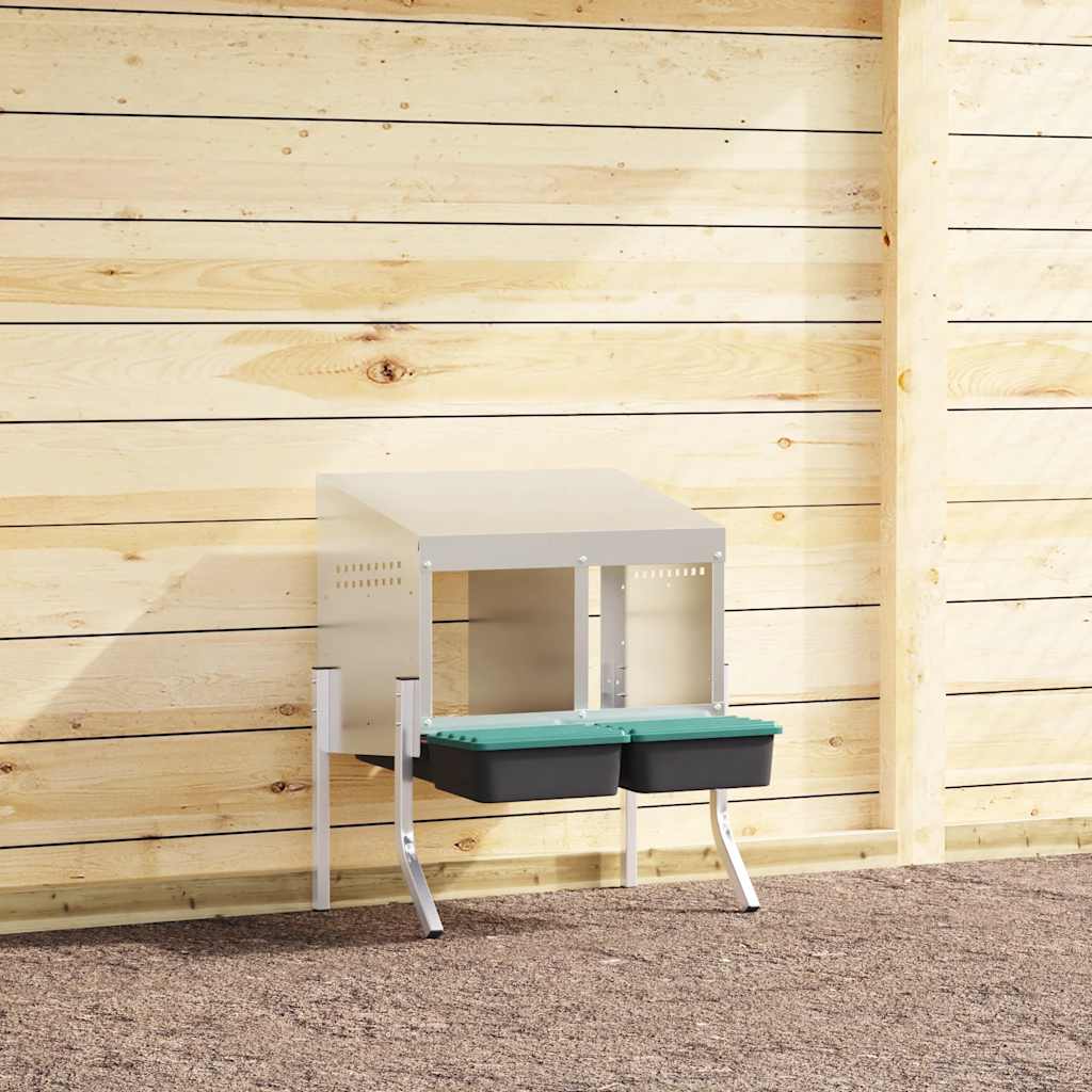 Chicken Nesting Box 1 Compartment with Legs Galvanised Steel 57 x 50 x 63/68 cm
