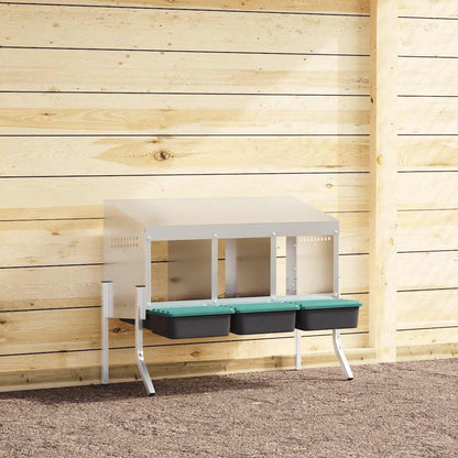Chicken Nesting Box 1 Compartment with Legs Galvanised Steel 83.5 x 50 x 63/68 cm