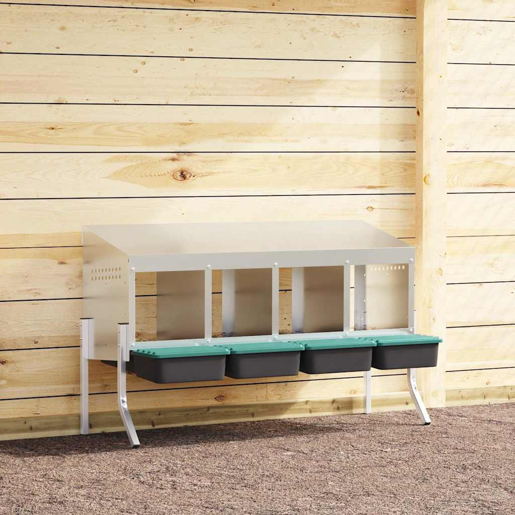 Chicken Nesting Box 1 Compartment with Legs Galvanised Steel 110 x 50 x 63/68 cm