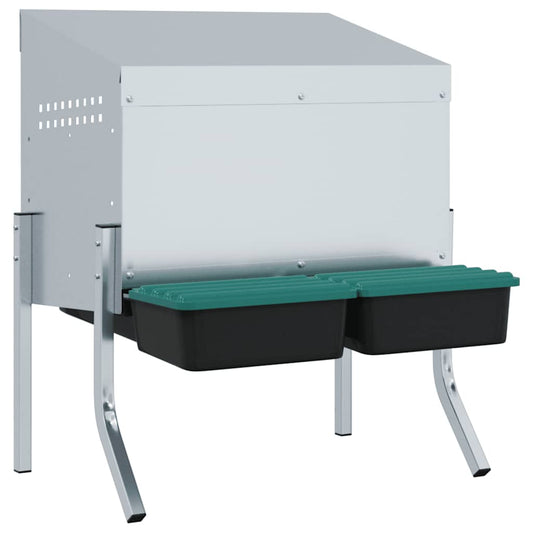 vidaXL Chicken Nesting Box 2 Compartments with Legs Galvanised Steel 2