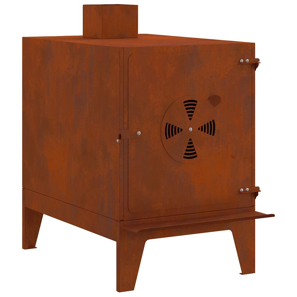 vidaXL Camping Stove 35x50x60 cm Corten Steel 2