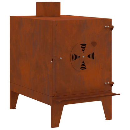 vidaXL Camping Stove 35x50x60 cm Corten Steel 2