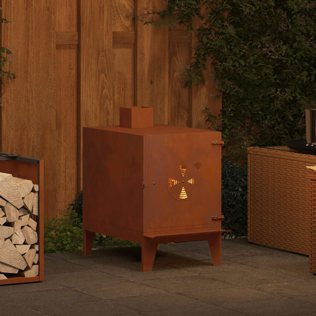 vidaXL Camping Stove 35x50x60 cm Corten Steel 3