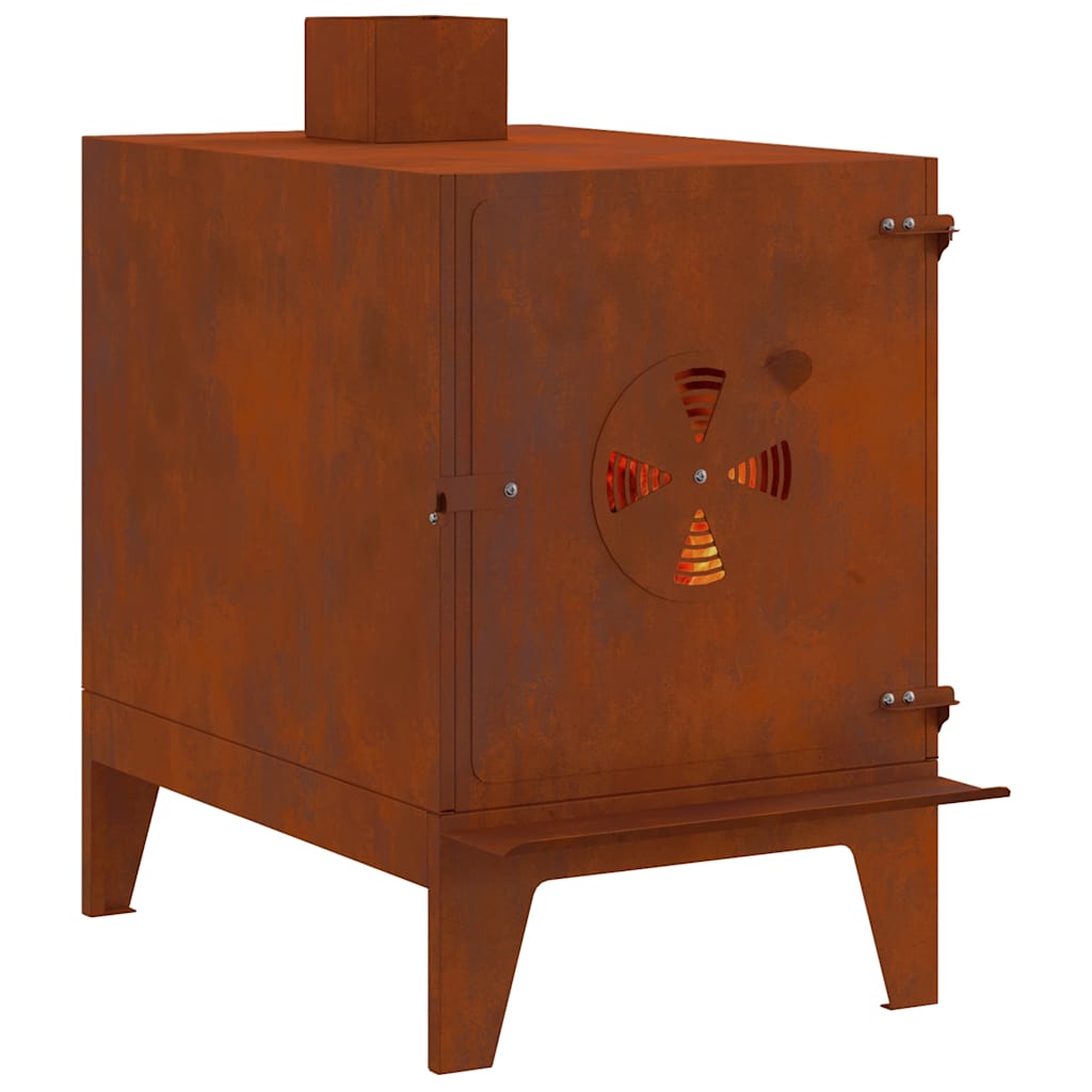 vidaXL Camping Stove 35x50x60 cm Corten Steel 4