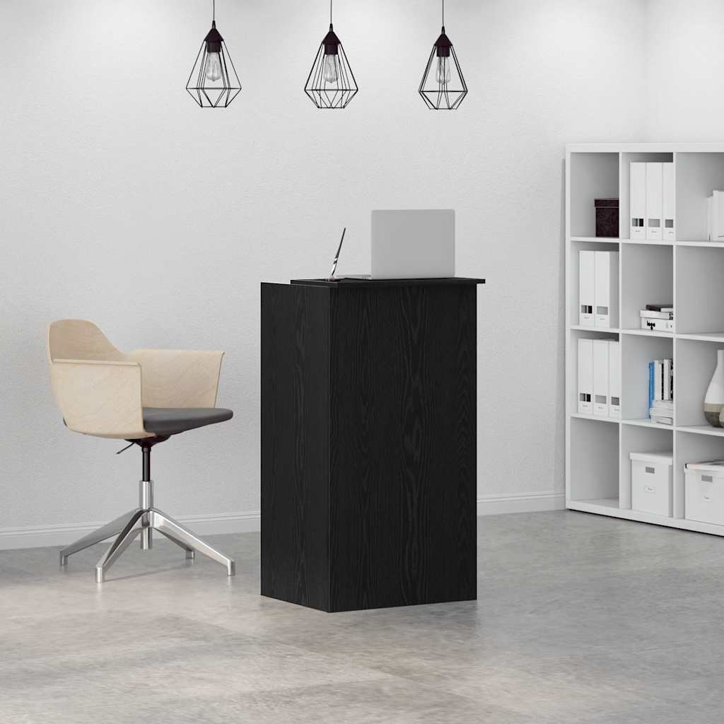 Reception Desk 55x50x103,5 cm Engineered Wood Black 55 x 50 x 103.5 cm