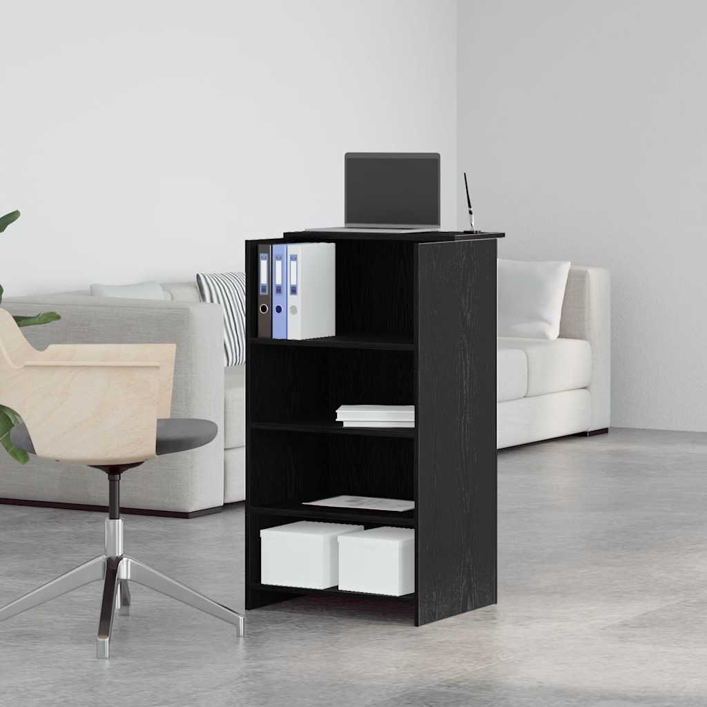 Reception Desk 55x50x103,5 cm Engineered Wood Black 55 x 50 x 103.5 cm