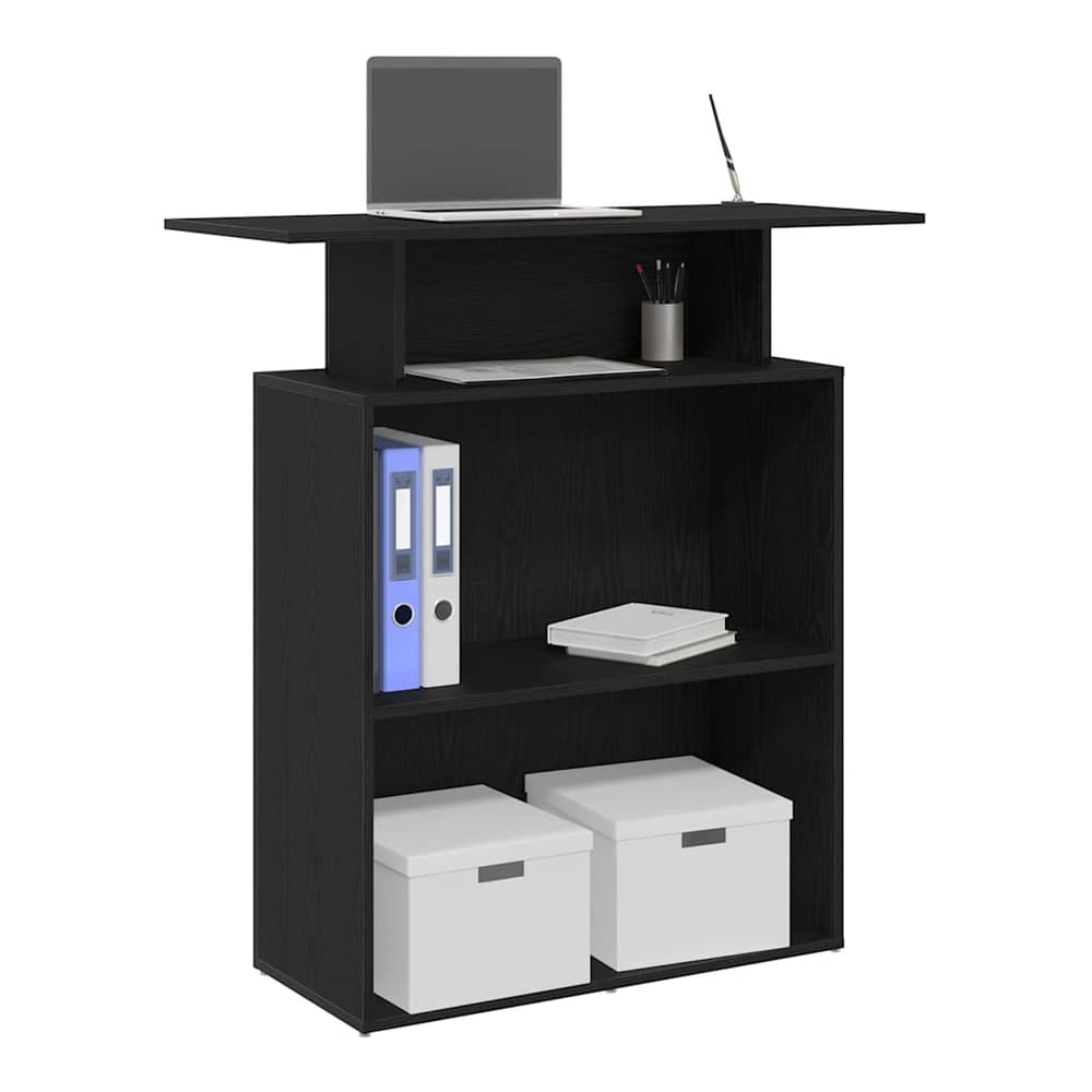 Reception Desk 100x40x104 cm Engineered Wood Black