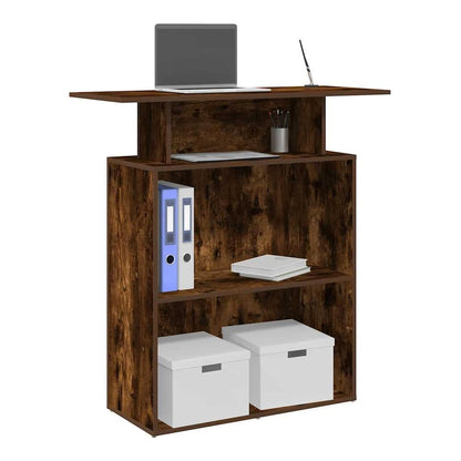Reception Desk 100x40x104 cm Engineered Wood Smoked oak