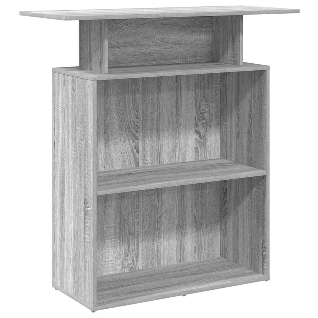 vidaXL Reception Desk Grey Sonoma 100x40x104 cm Engineered Wood 2