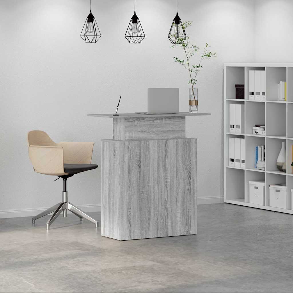 vidaXL Reception Desk Grey Sonoma 100x40x104 cm Engineered Wood 3