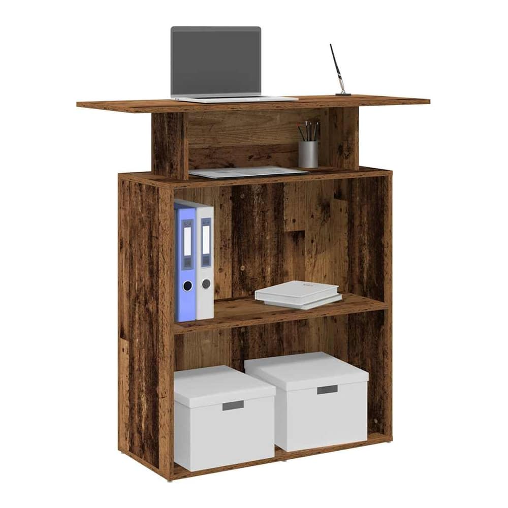 Reception Desk 100x40x104 cm Engineered Wood Old wood