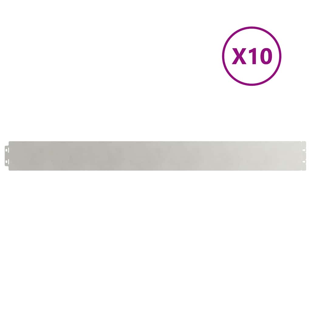 vidaXL Lawn Edging 10 pcs 10 x 103 cm Stainless Steel Silver 2