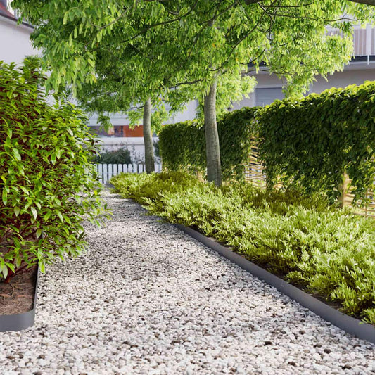 Lawn Edgings Cold-rolled Steel 50 pcs Anthracite 10 x 103 cm