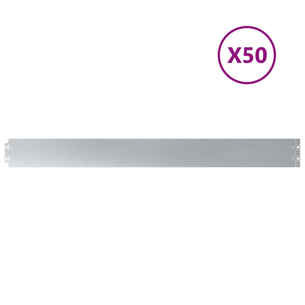 vidaXL Lawn Edgings 50 pcs 10x103 cm Galvanised Steel 2