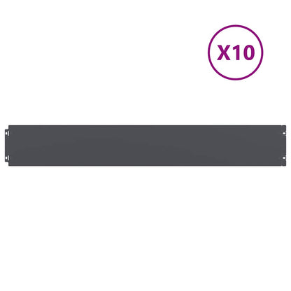vidaXL Lawn Edging 10 pcs 15 x 103 cm Steel Anthracite 2