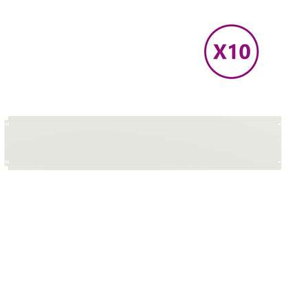 vidaXL Lawn Edging 10 pcs 20 x 103 cm Steel White 2