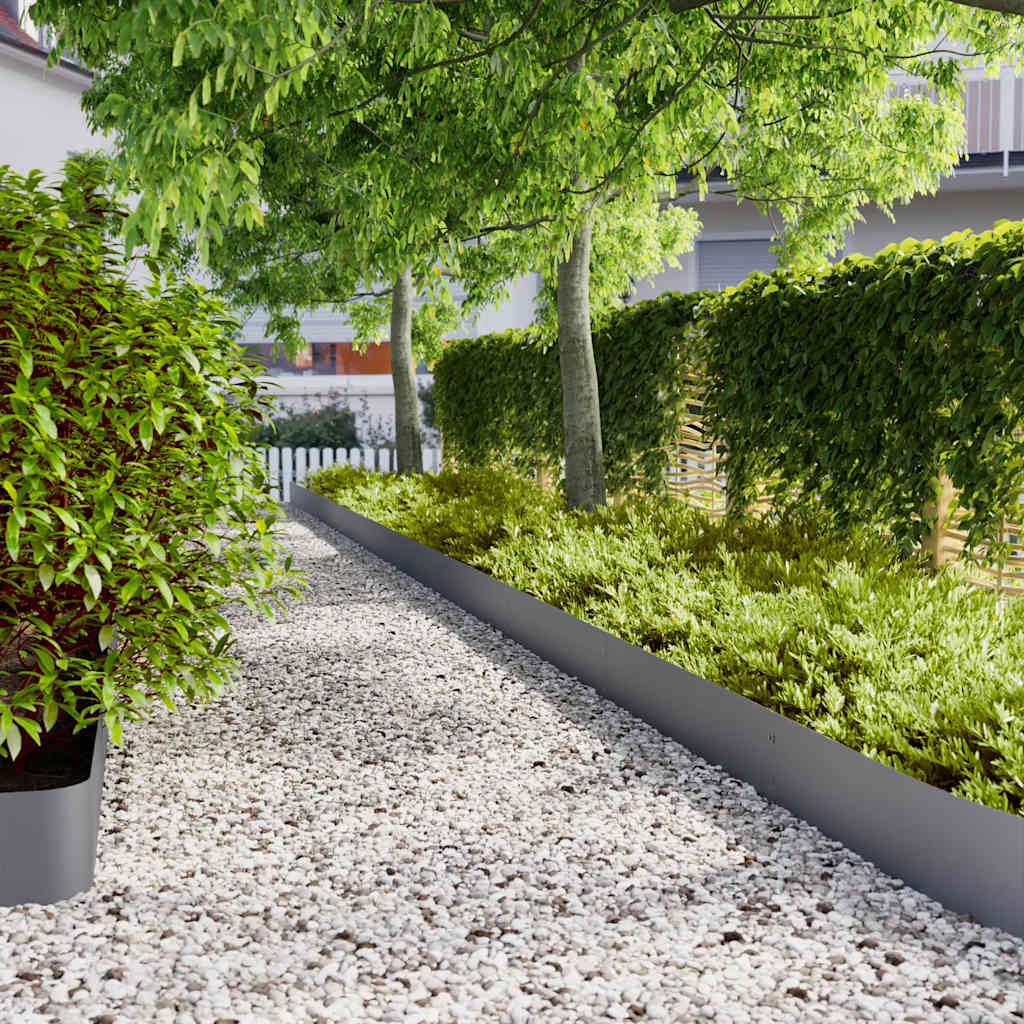 vidaXL Lawn Edgings Cold-rolled Steel 10 pcs 20 x 103 cm