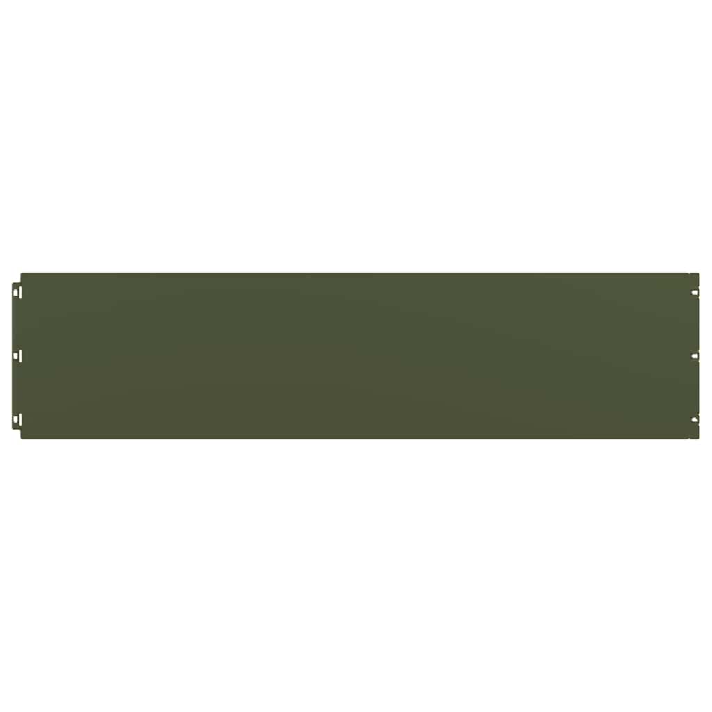 vidaXL Lawn Edging 10 pcs 25 x 103 cm Steel Olive Green 3