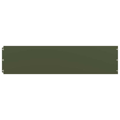 vidaXL Lawn Edging 10 pcs 25 x 103 cm Steel Olive Green 3
