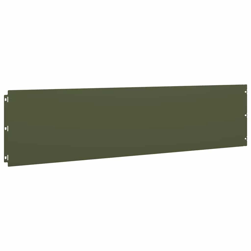 vidaXL Lawn Edging 10 pcs 25 x 103 cm Steel Olive Green 4