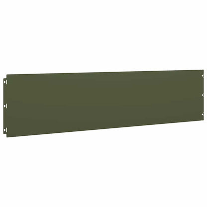 vidaXL Lawn Edging 10 pcs 25 x 103 cm Steel Olive Green 4